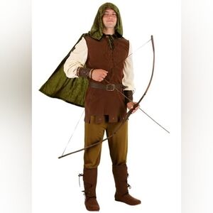 NIB Deluxe Mens Robin Hood Costume- M- Ren Faire, Cosplay, Renaissance